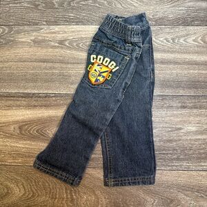 COOGI Dark Wash Black Kids Denim Pants with Crest Patch